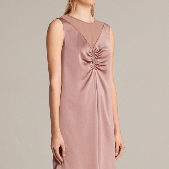 NWT AllSaints Nuri Dress Mauve Pink Size 2 - Picture 2 of 8